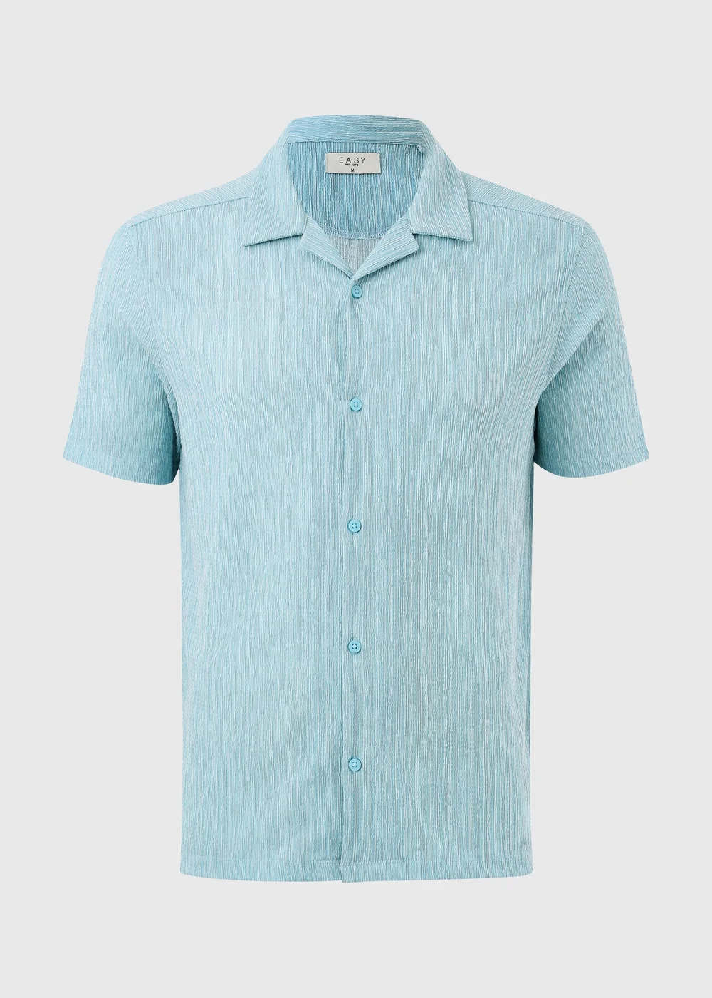 Blue Plisse Textured Co Ord Shirt - L Image 4