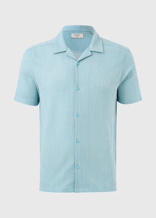 Blue Plisse Textured Co Ord Shirt - L Image 4