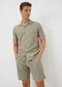 Khaki Plisse Co Ord Shirt - S Image 1