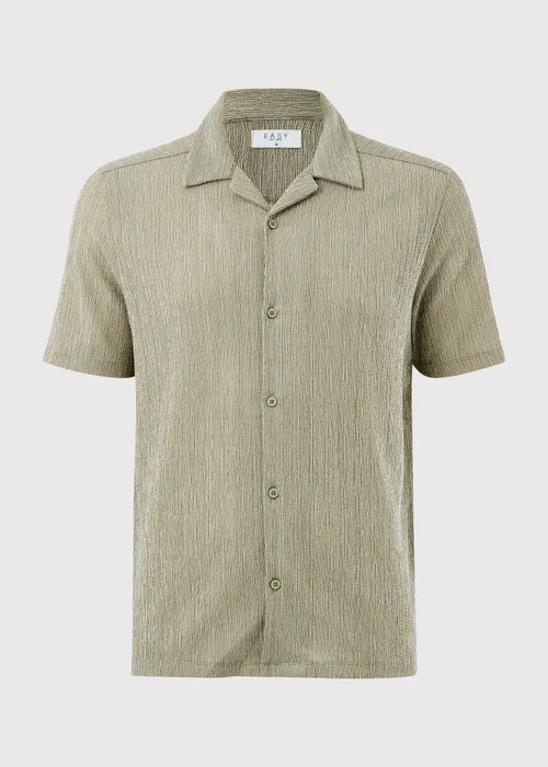 Khaki Plisse Co Ord Shirt - S Image 3