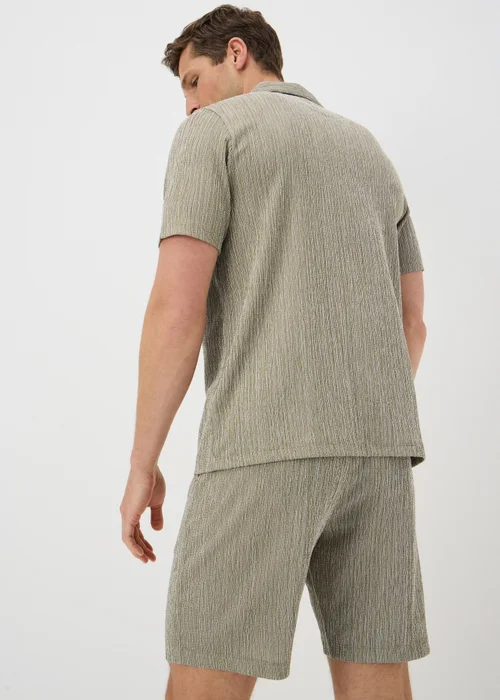 Khaki Plisse Co Ord Shirt - S Image 2
