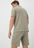 Khaki Plisse Co Ord Shirt - S Image 2