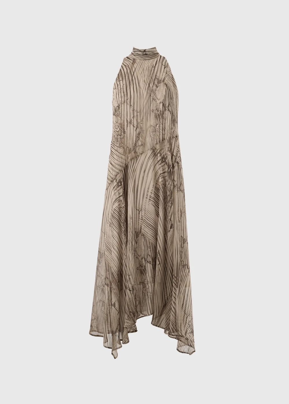 Et Vous Beige Snake Print Halter Neck Maxi Dress - 8 Image 4