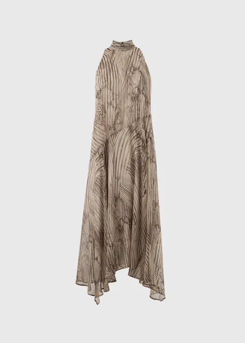 Et Vous Beige Snake Print Halter Neck Maxi Dress - 8 Image 4