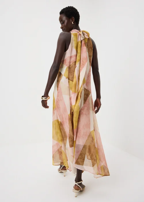 Et Vous Peach Abstract Halter Neck Maxi Dress - 8 Image 2