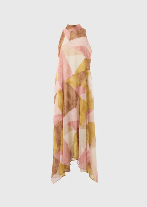 Et Vous Peach Abstract Halter Neck Maxi Dress - 8 Image 4