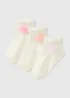 3 Pack Girls White Mesh Flower Socks (Younger 6-Older 6.5) - Sizes 6 - 8.5 Image 1