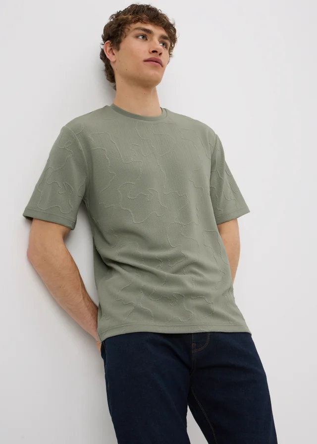 Sage Green Embroidered T-Shirt