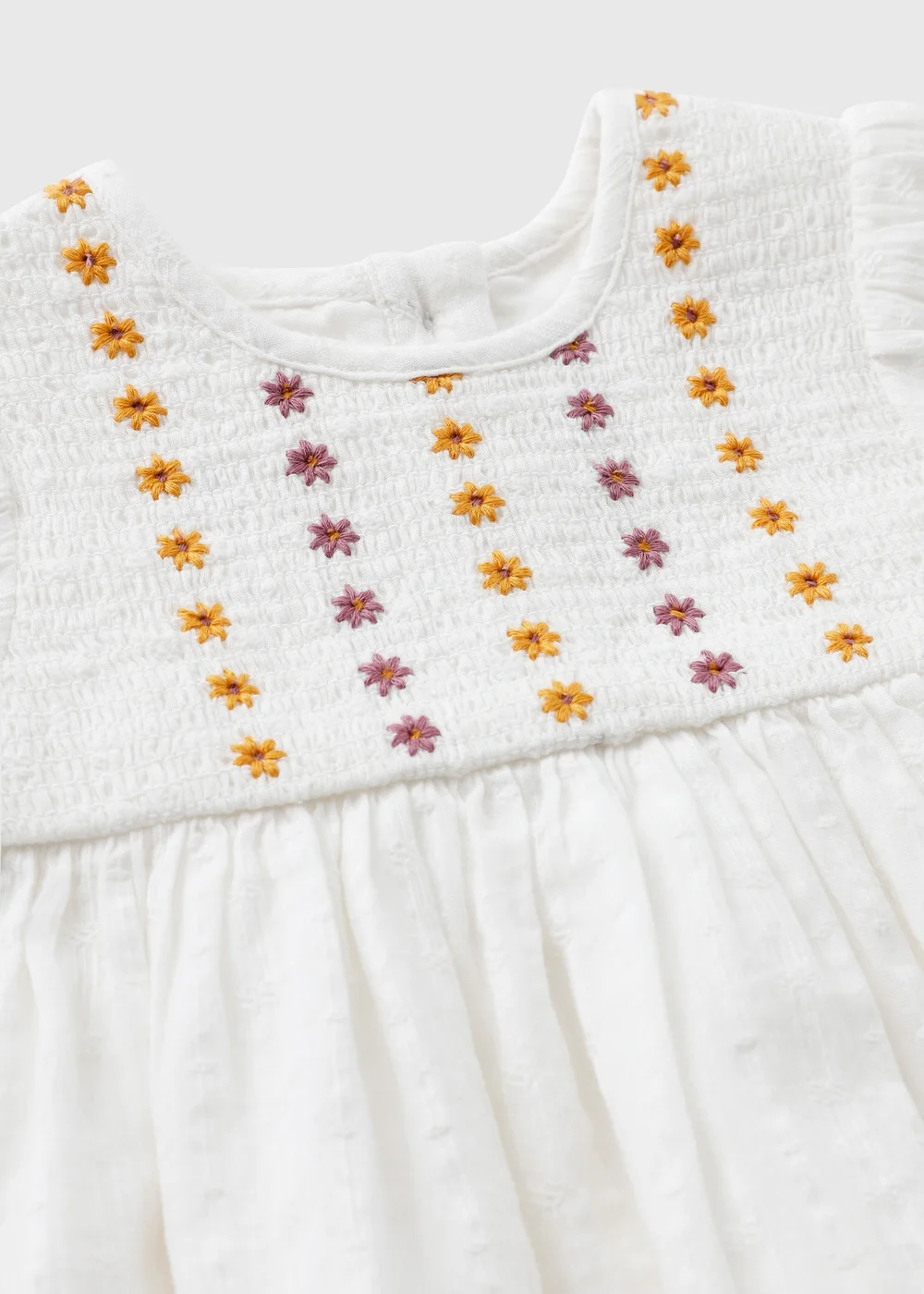 Baby White Floral Embroidered Dress (0-23mths) - 6-9 months Image 2
