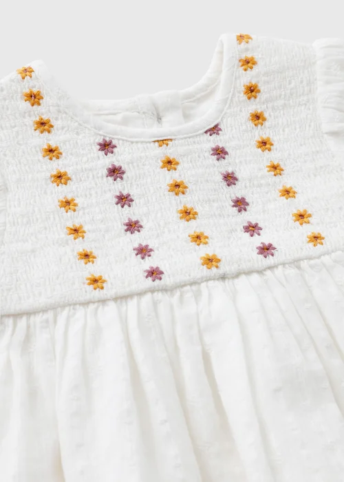 Baby White Floral Embroidered Dress (0-23mths) - 6-9 months Image 2