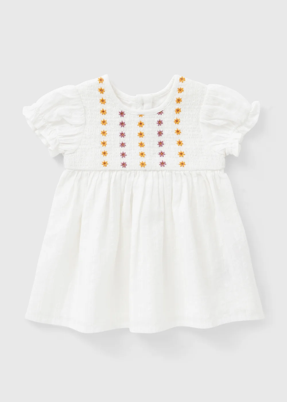 Baby White Floral Embroidered Dress (0-23mths) - 6-9 months Image 1