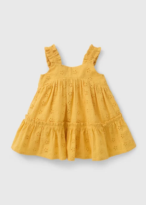 Baby Yellow Broderie Dress (0-23mths) - Up to 1 Month Image 1