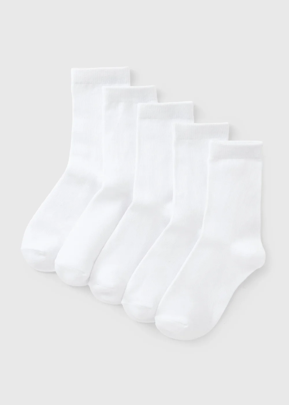 5 Kids White Plain Crew Socks - 6-8.5 Image 1