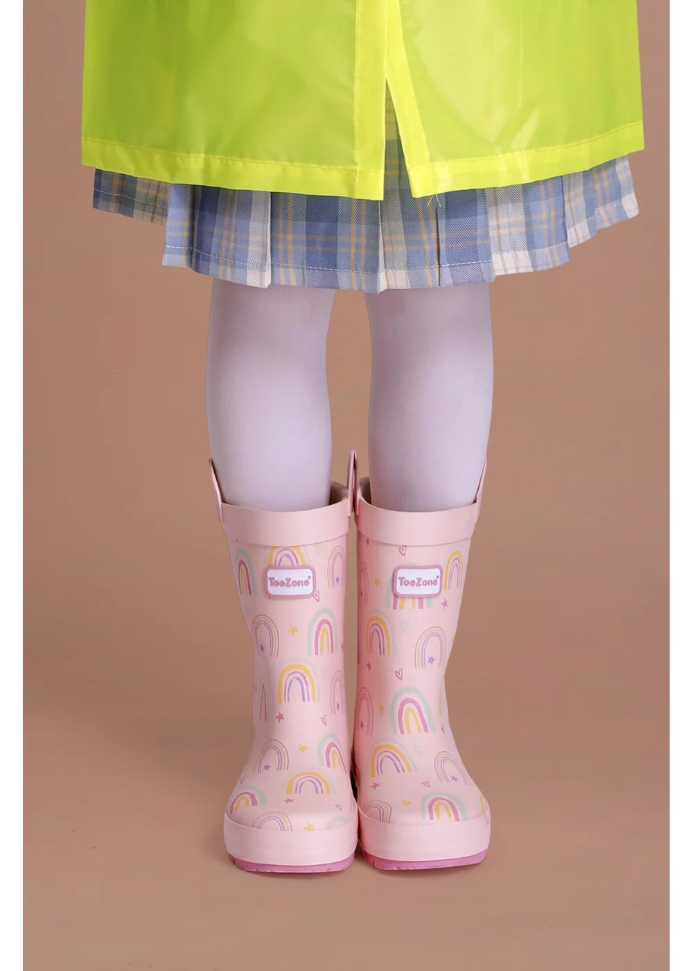 ToeZone Girls Pink Rainbow Waterproof Wellies (Younger 6 - Older 12) - 12 Infants Image 5