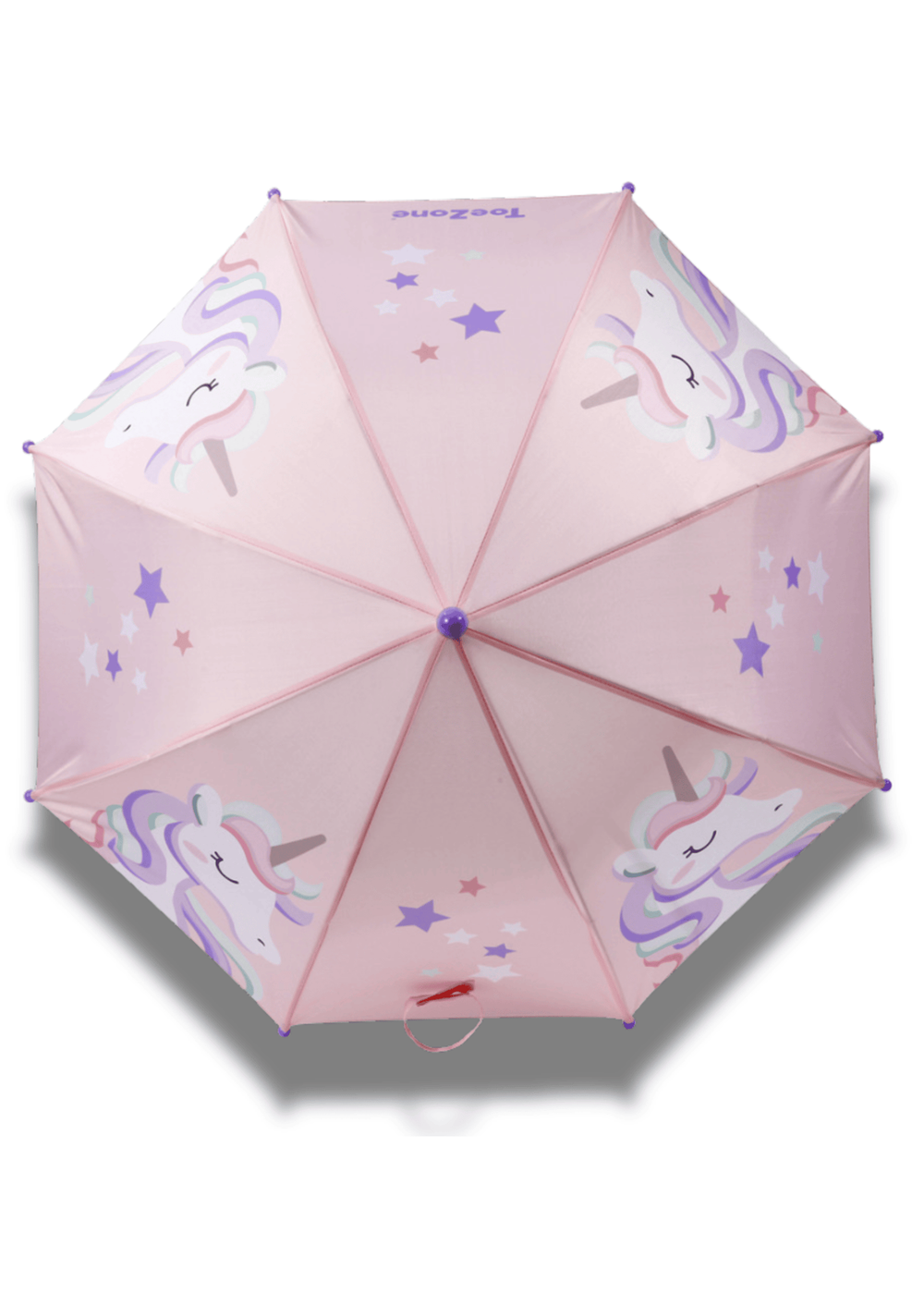 ToeZone Girls Pink Twinkle Unicorn Waterproof Umbrella - One Size Image 4