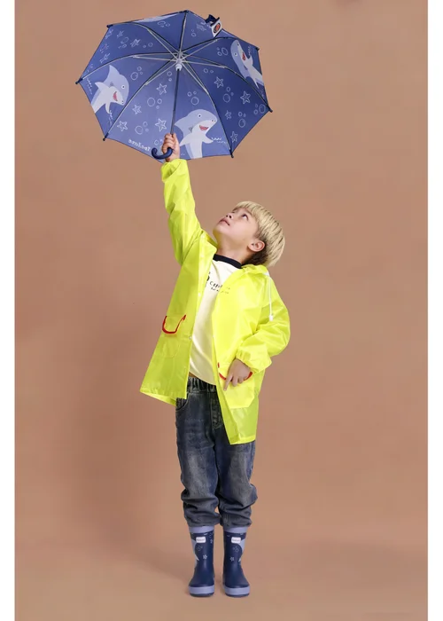 ToeZone Boys Blue Shark Waterproof Umbrella - One Size Image 3