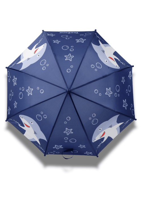 ToeZone Boys Blue Shark Waterproof Umbrella - One Size Image 4