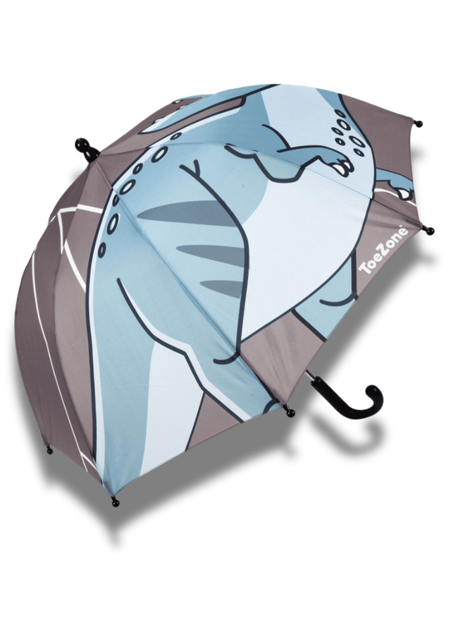 ToeZone Boys Grey Dinosaur Waterproof Umbrella