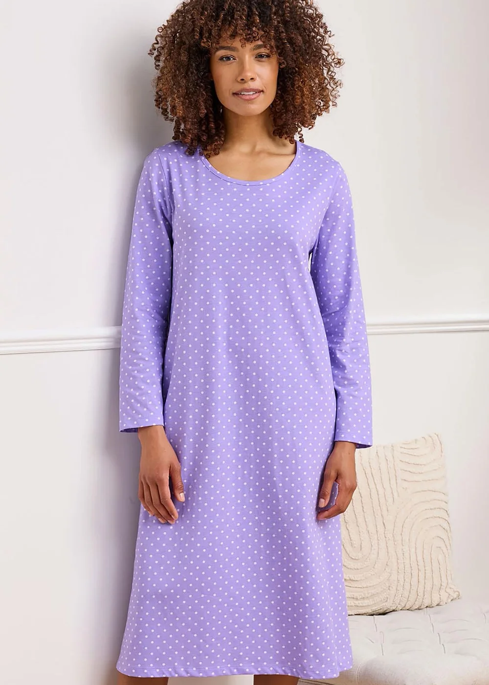 Cotton Traders Lavender 2 Pack Long Sleeve Nightdresses - Size 22-24 Image 2