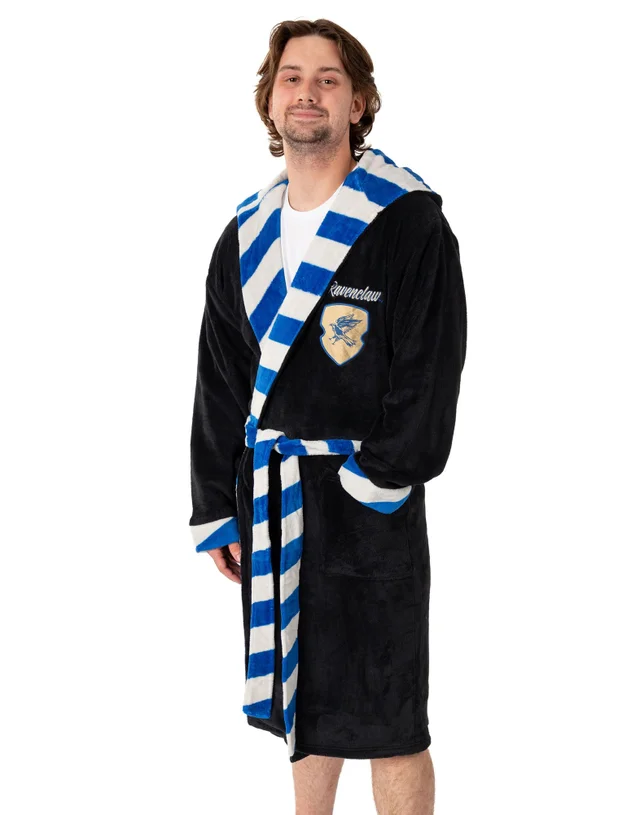 Vanilla Underground Harry Potter Ravenclaw Adults Black Hooded Bathrobe