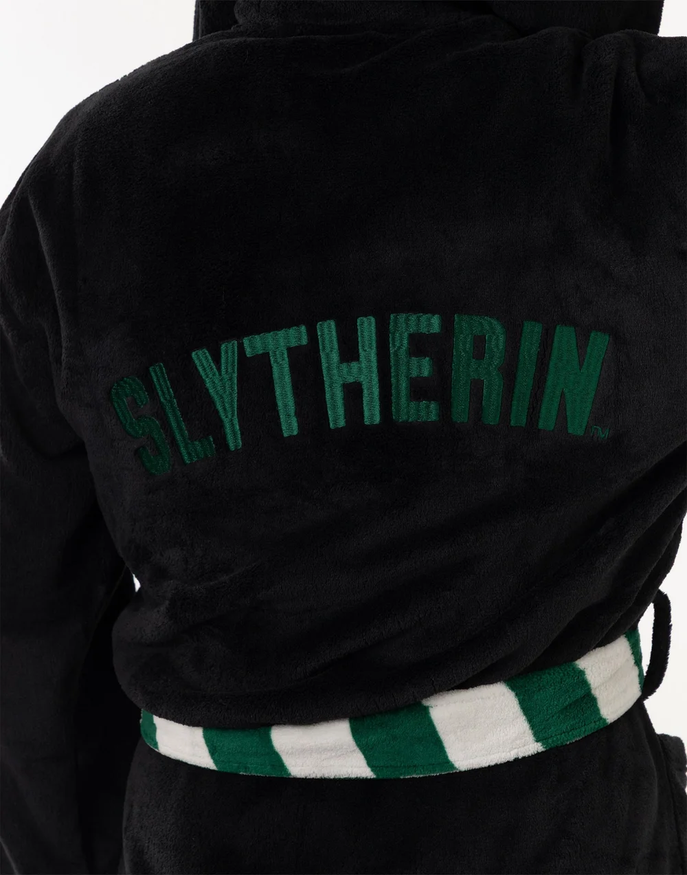 Vanilla Underground Harry Potter Slytherin Adults Black Hooded Bathrobe - XXL Image 5