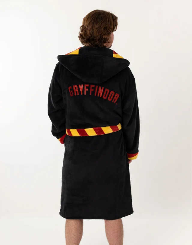 Vanilla Underground Harry Potter Gryffindor Adults Black Hooded Bathrobe