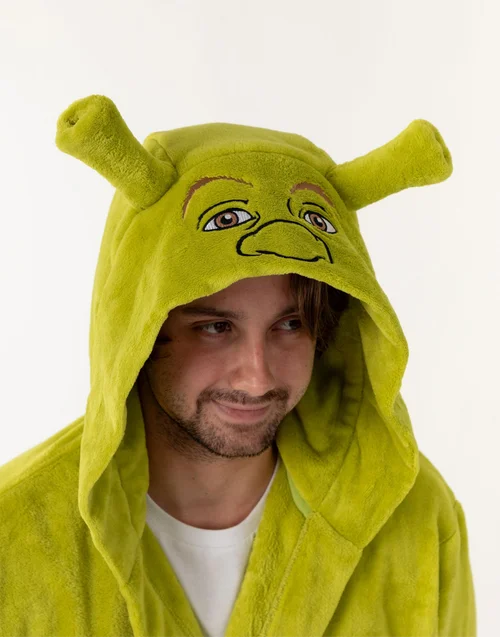 Vanilla Underground Shrek Character Adults Green Hooded Bathrobe - Small Image 4