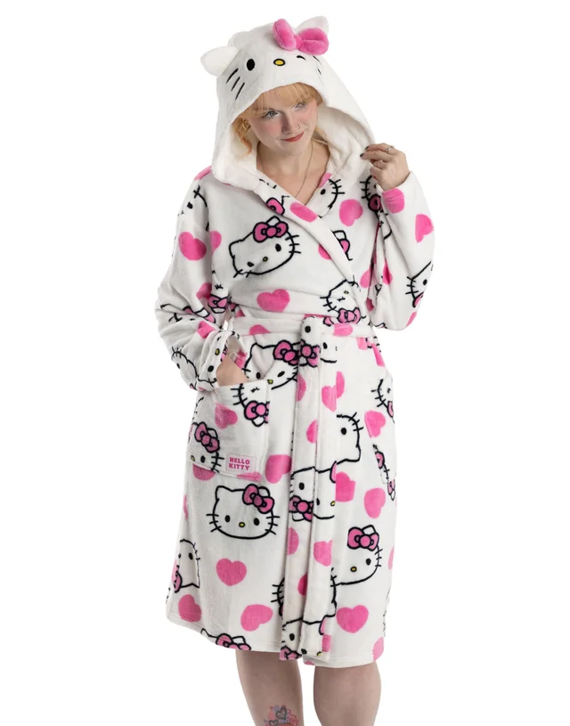 Vanilla Underground Hello Kitty Character Multicoloured Hooded Bathrobe