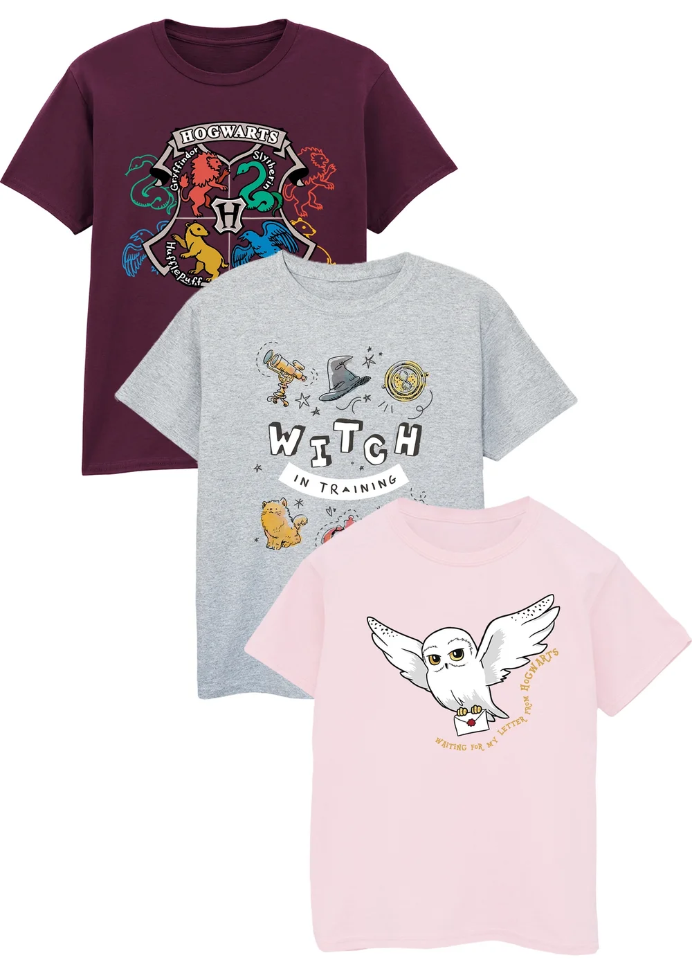 Harry Potter Girls T-Shirts 3 Pack (3-13 Years) - 5-6 Yrs Image 1