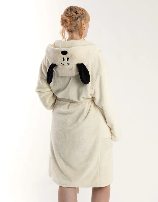Vanilla Underground Peanuts Snoopy Adults White Hooded Bathrobe