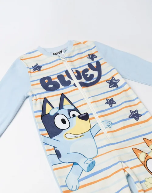 Vanilla Underground Bluey & Bingo Kids Blue Stripe Onesie (18mnths-7yrs) - Age 4-5 Years Image 3