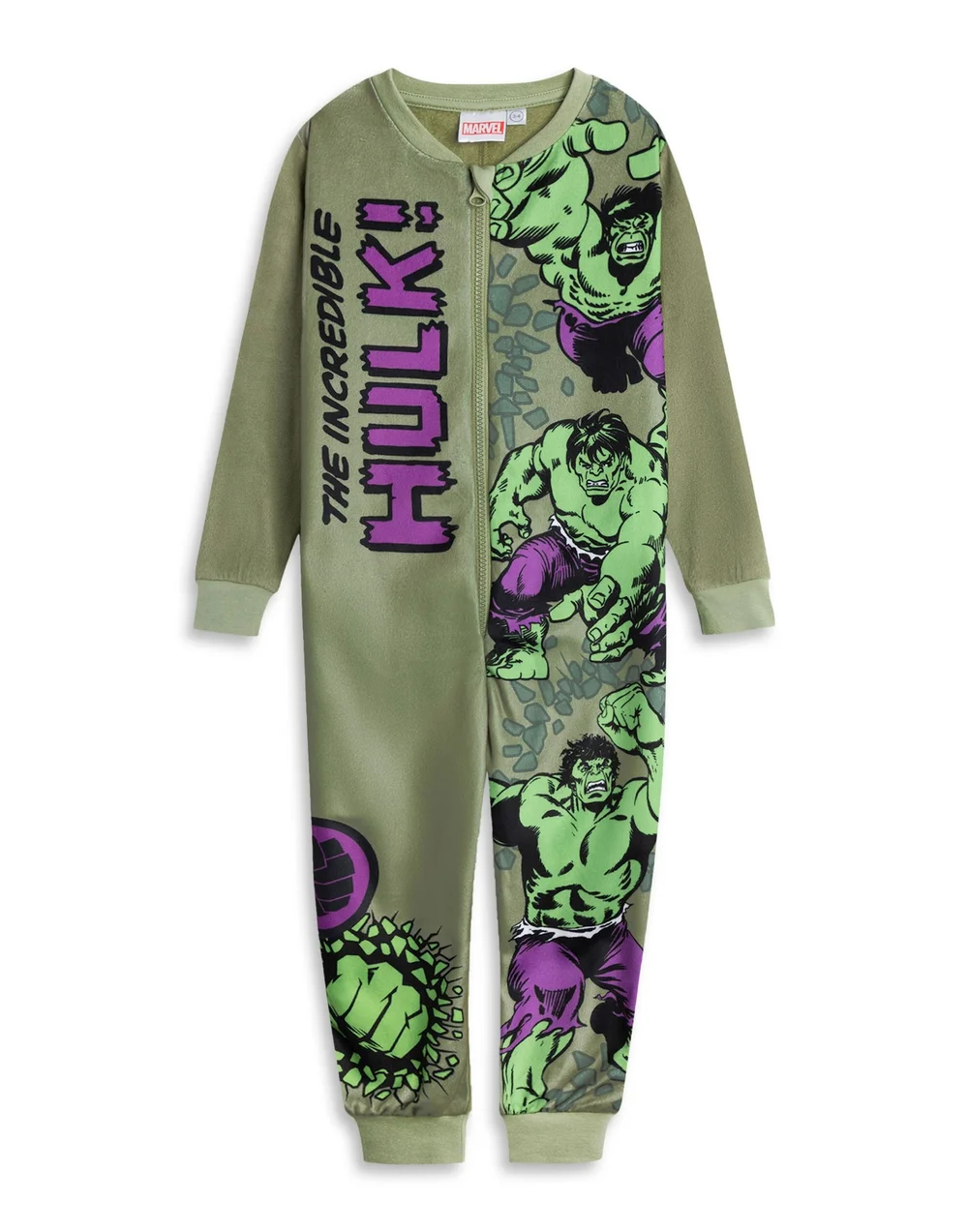 Vanilla Underground Marvel The Incredible Hulk Kids Green Onesie (3-14yrs) - Age 9-10 Years Image 1