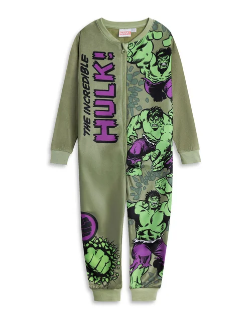 Vanilla Underground Marvel The Incredible Hulk Kids Green Onesie (3-14yrs) - Age 9-10 Years Image 1