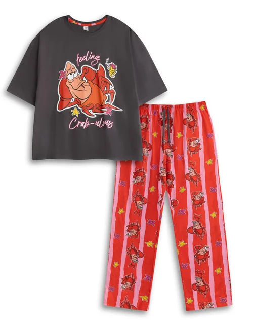 Vanilla Underground Disney The Little Mermaid & Sebastian Multicoloured Pyjama Set - 2XL Image 1