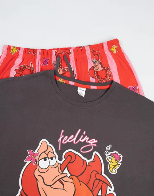 Vanilla Underground Disney The Little Mermaid & Sebastian Multicoloured Pyjama Set - 2XL Image 3