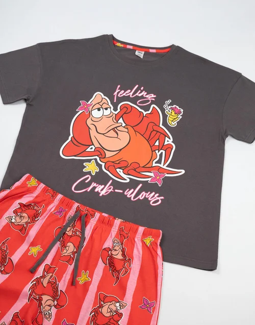 Vanilla Underground Disney The Little Mermaid & Sebastian Multicoloured Pyjama Set - 2XL Image 5