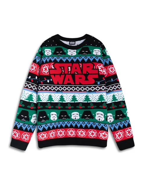 Vanilla Underground Star Wars Logo Adults Multicoloured Christmas Jumper - 2XL Image 1
