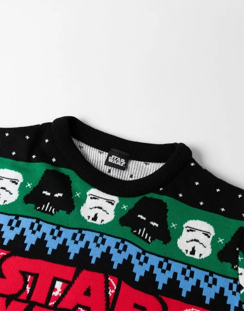 Vanilla Underground Star Wars Logo Adults Multicoloured Christmas Jumper - 2XL Image 5