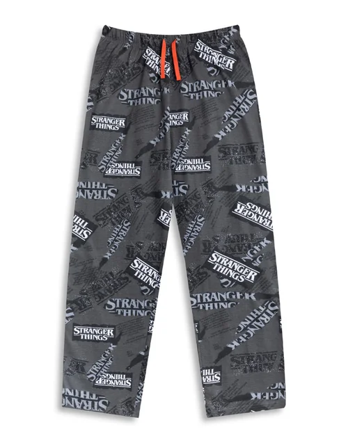 Vanilla Underground Stranger Things Logo Adults White S/Sleeve Long Leg Pyjama Set - Extra Large Image 4