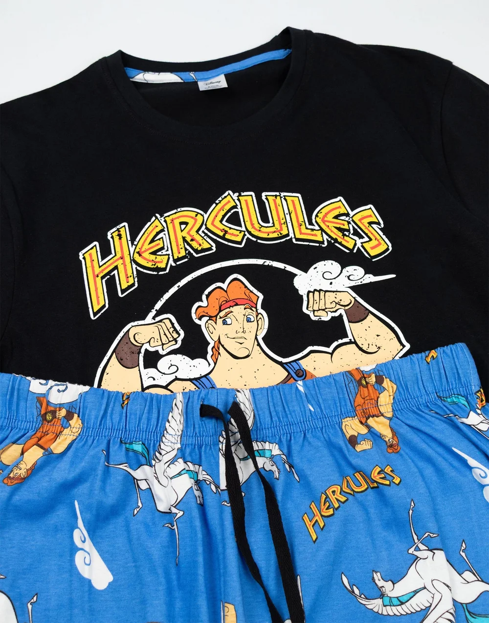 Vanilla Underground Disney Hercules Adults Black Short Sleeve Long Leg Pyjama Set - Small Image 4