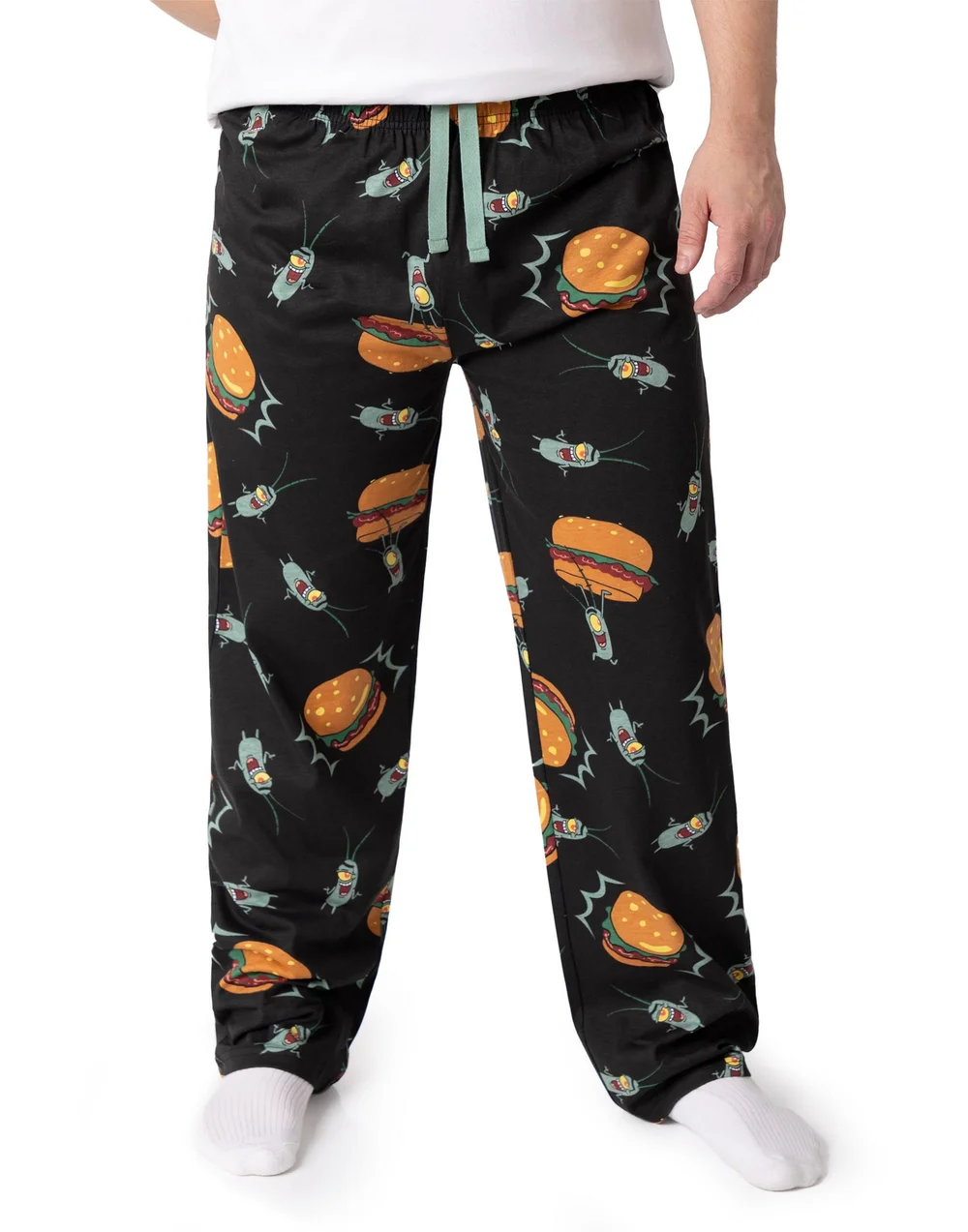 Vanilla Underground SpongeBob SquarePants Plankton Adults Multicoloured Lounge Pants - Small Image 1