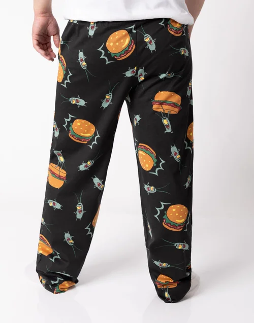Vanilla Underground SpongeBob SquarePants Plankton Adults Multicoloured Lounge Pants - Small Image 2