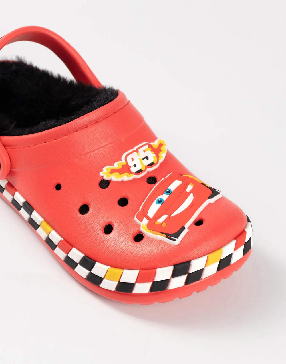 Vanilla Underground Disney Cars Lightning McQueen Fur Lined Kids Red Clogs (Younger 8-Older 2) - 9 Infants Image 3