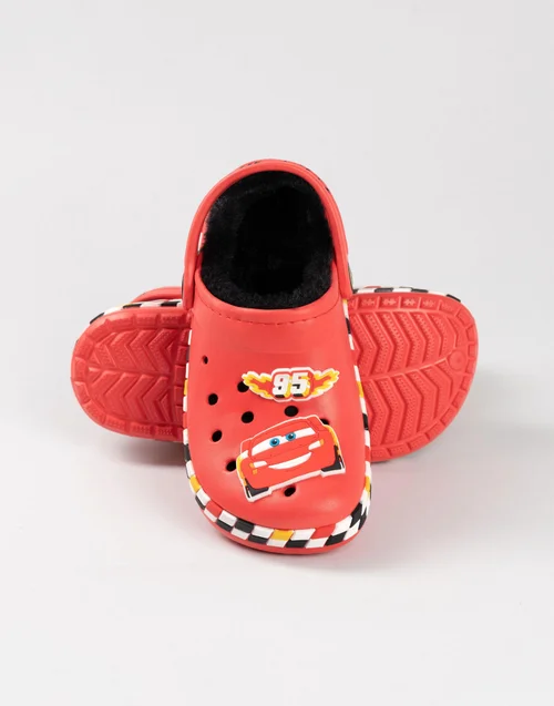 Vanilla Underground Disney Cars Lightning McQueen Fur Lined Kids Red Clogs (Younger 8-Older 2) - 9 Infants Image 4