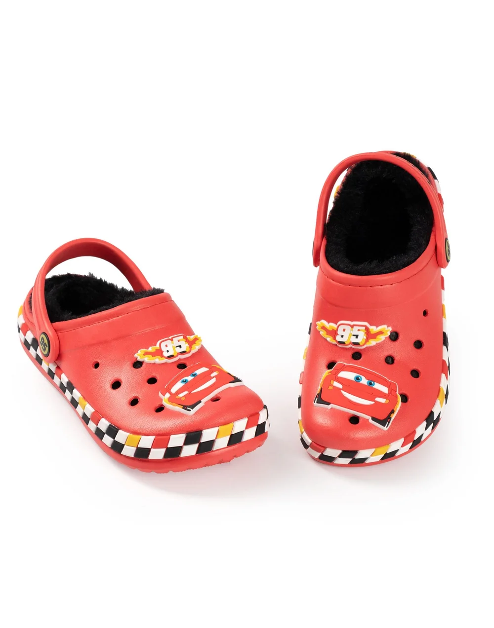 Vanilla Underground Disney Cars Lightning McQueen Fur Lined Kids Red Clogs (Younger 8-Older 2) - 9 Infants Image 1