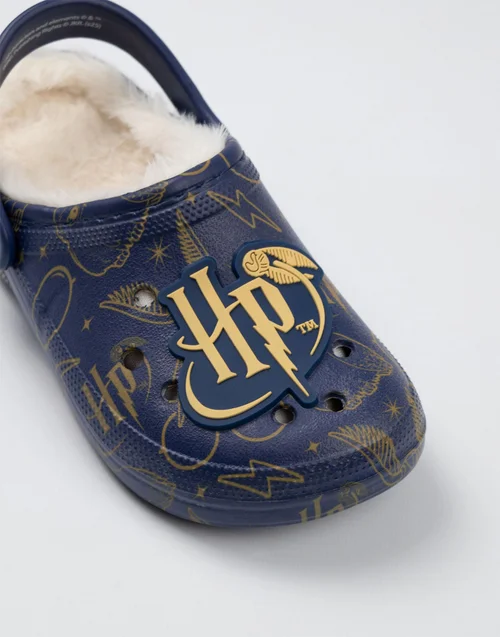 Vanilla Underground Harry Potter Kids Fur Lined Navy Clogs (Older 12-5) - 5 Infants Image 4