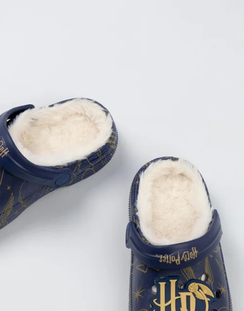 Vanilla Underground Harry Potter Kids Fur Lined Navy Clogs (Older 12-5) - 5 Infants Image 3