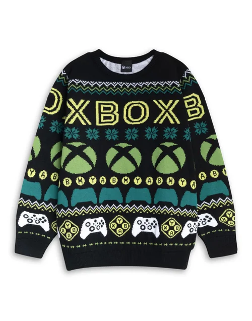 Vanilla Underground Xbox Logo Kids Multicoloured Christmas Jumper (5-14yrs) - 9-10 Yrs Image 1