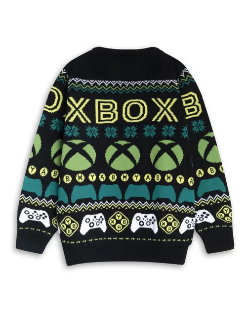 Vanilla Underground Xbox Logo Kids Multicoloured Christmas Jumper (5-14yrs) - 9-10 Yrs Image 2