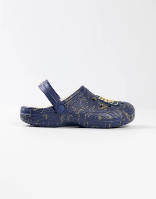 Vanilla Underground Harry Potter Logo Fur Lined Adults Navy Clogs - 5 Image 3